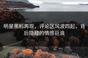 明星黑料再现，评论区风波四起，背后隐藏的情感巨浪