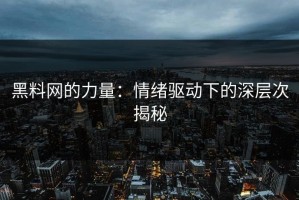 黑料网的力量：情绪驱动下的深层次揭秘