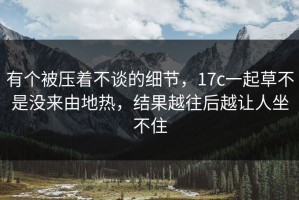 有个被压着不谈的细节，17c一起草不是没来由地热，结果越往后越让人坐不住