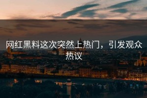 网红黑料这次突然上热门，引发观众热议