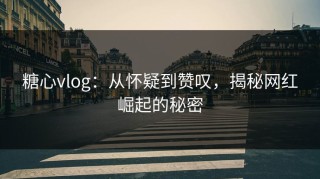 糖心vlog：从怀疑到赞叹，揭秘网红崛起的秘密