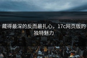 藏得最深的反而最扎心，17c网页版的独特魅力