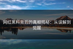 网红黑料背后的真相揭秘：从误解到觉醒