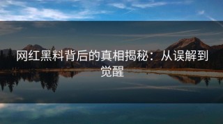网红黑料背后的真相揭秘：从误解到觉醒
