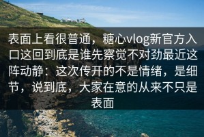表面上看很普通，糖心vlog新官方入口这回到底是谁先察觉不对劲最近这阵动静：这次传开的不是情绪，是细节，说到底，大家在意的从来不只是表面