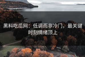 黑料吃瓜网：低调而非冷门，最关键时刻情绪顶上