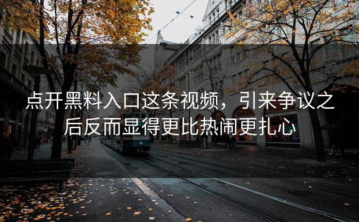 点开黑料入口这条视频，引来争议之后反而显得更比热闹更扎心