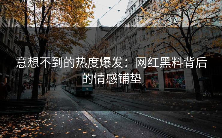 意想不到的热度爆发：网红黑料背后的情感铺垫