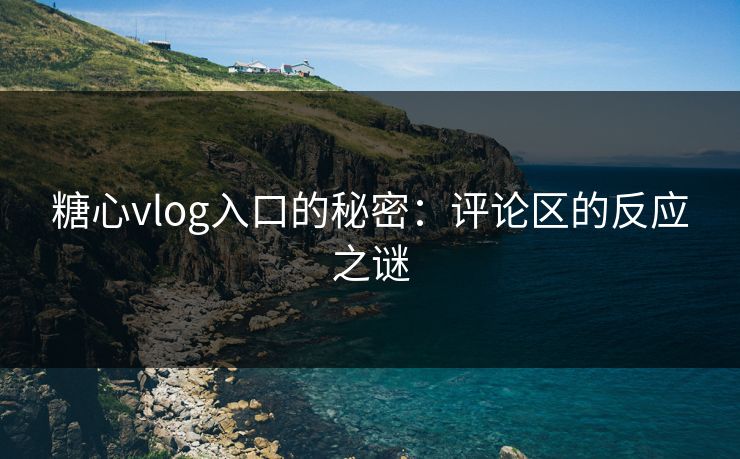 糖心vlog入口的秘密：评论区的反应之谜